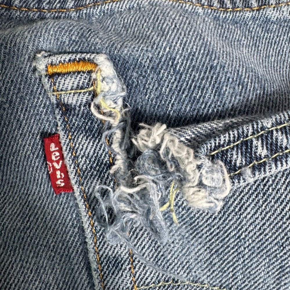 Levi Strauss 505 Mens Jeans Regular Fit Straight Leg Dark Wash W32 L32 - Picture 4 of 7